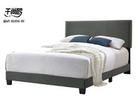 Home Furnishing Fabric Simple Design Full Size Wooden Bed Frame Upholstered Queen Double Bed