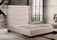 Durable Elegant Upholstered Fabric Beds Pull Buckle Drawer