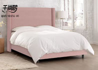 Low Key Tall Upholstered Bed 4ft 5ft 6ft With Wing Panel